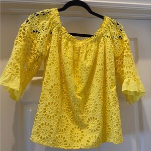 Lilly Pulitzer Yellow Eyelet Blouse
